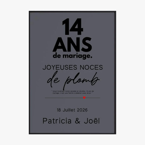 Affiche Personnalisée Noces De Plomb