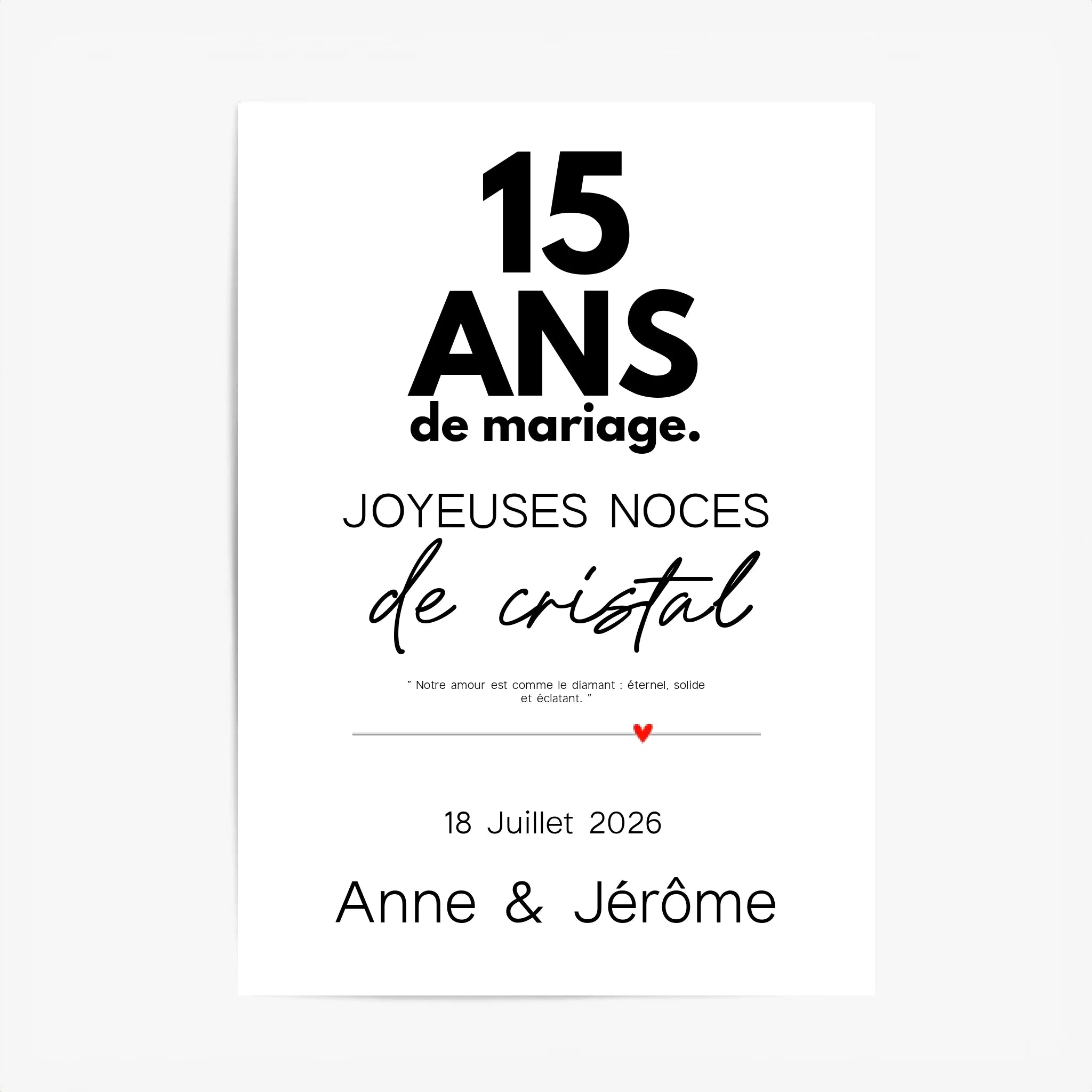 Affiche Personnalisée Noces De Cristal