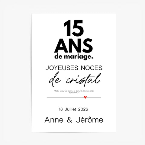 Affiche Personnalisée Noces De Cristal