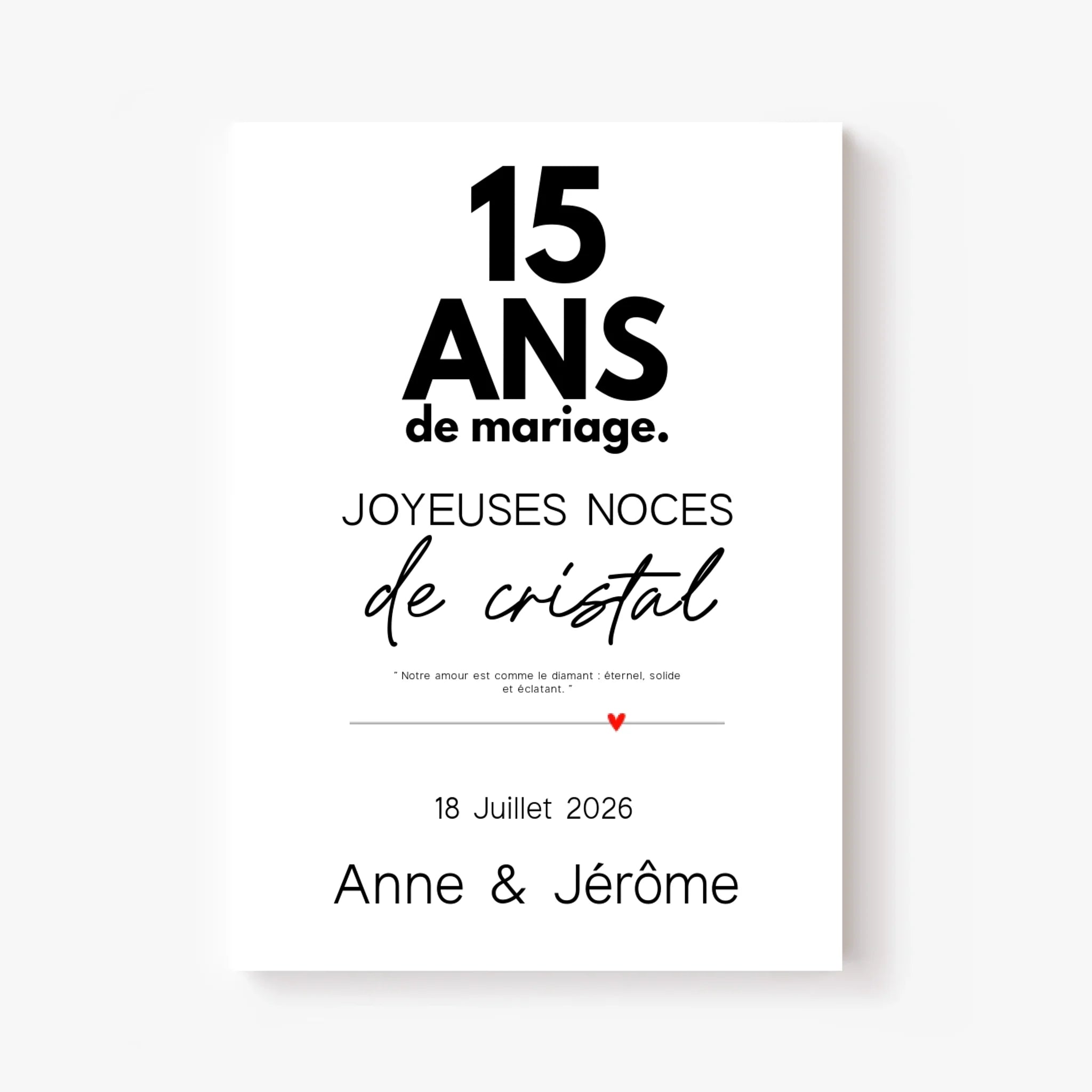 Affiche Personnalisée Noces De Cristal