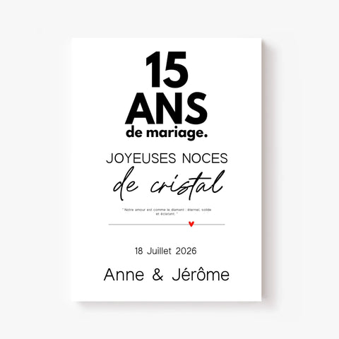 Affiche Personnalisée Noces De Cristal