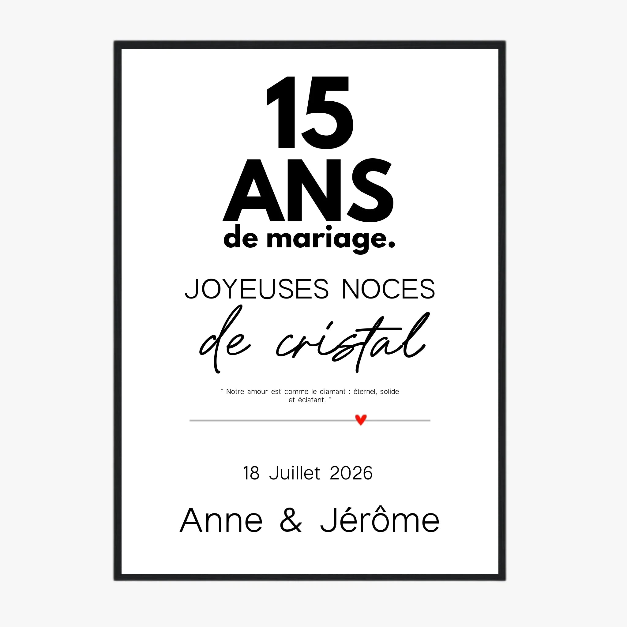 Affiche Personnalisée Noces De Cristal