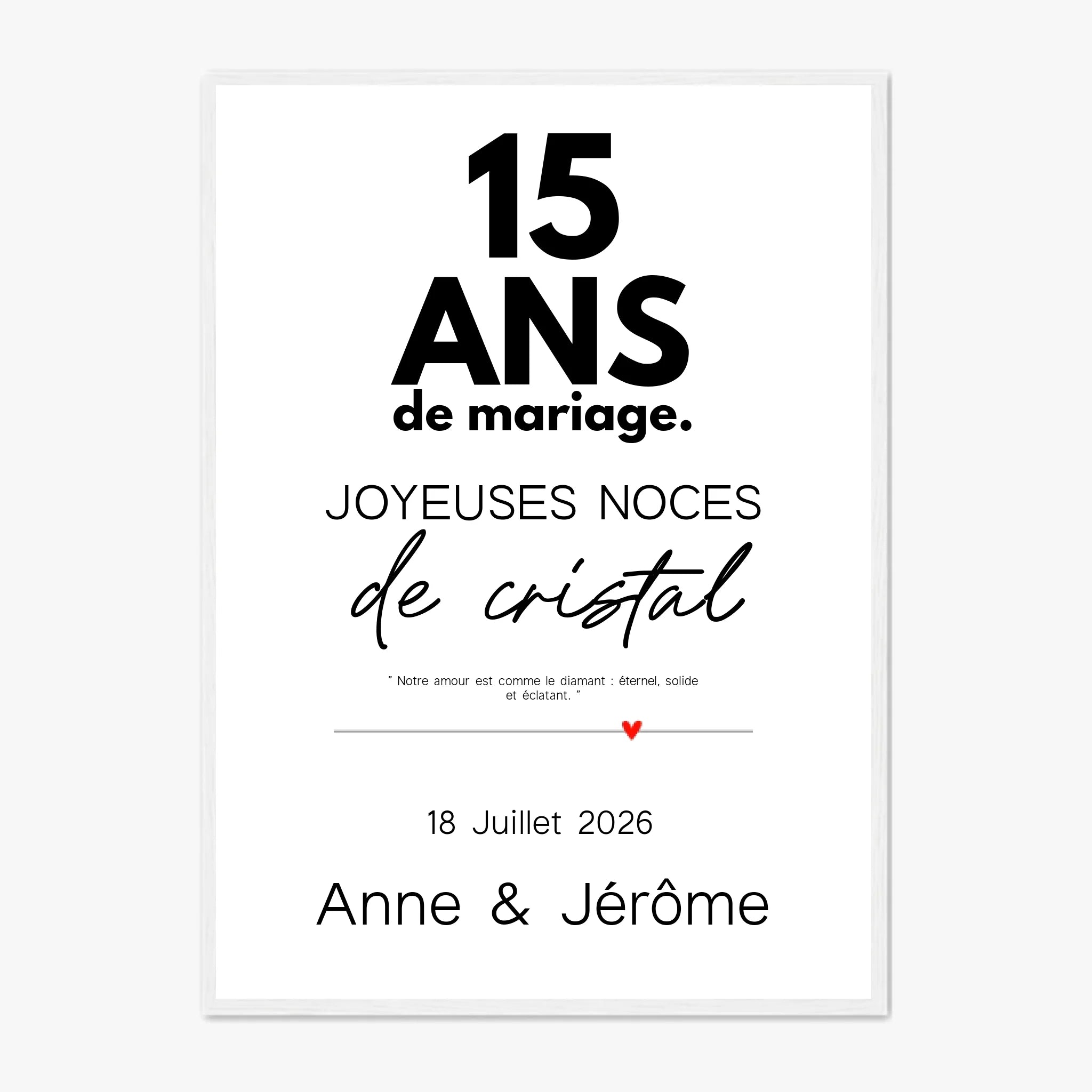 Affiche Personnalisée Noces De Cristal