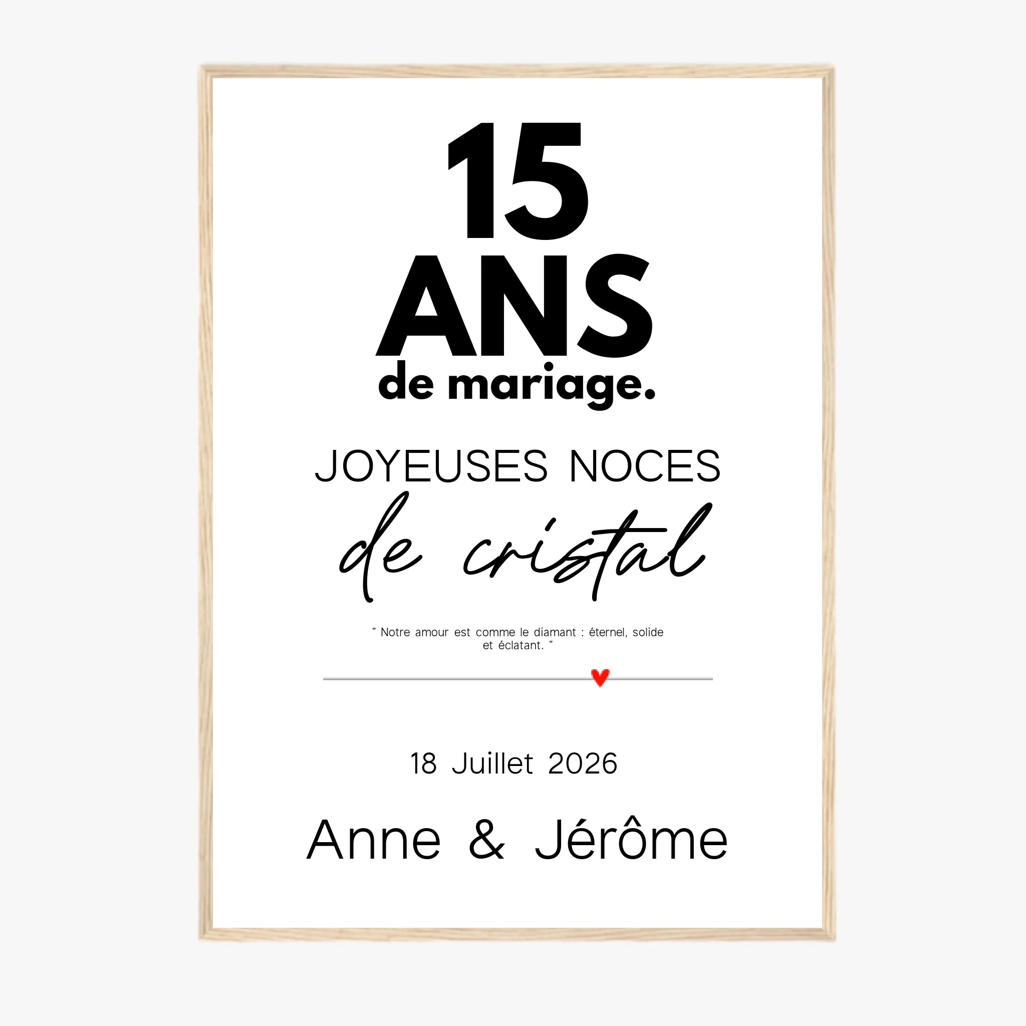 Affiche Personnalisée Noces De Cristal