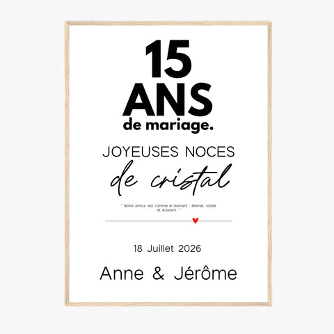 Affiche Personnalisée Noces De Cristal