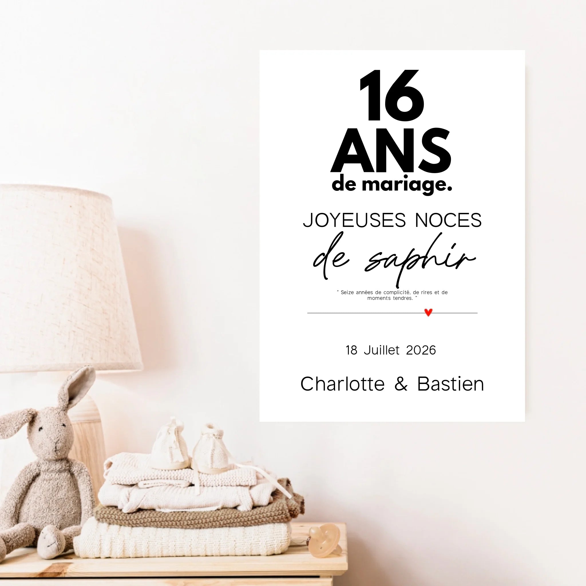 Affiche Personnalisée Noces De Saphir