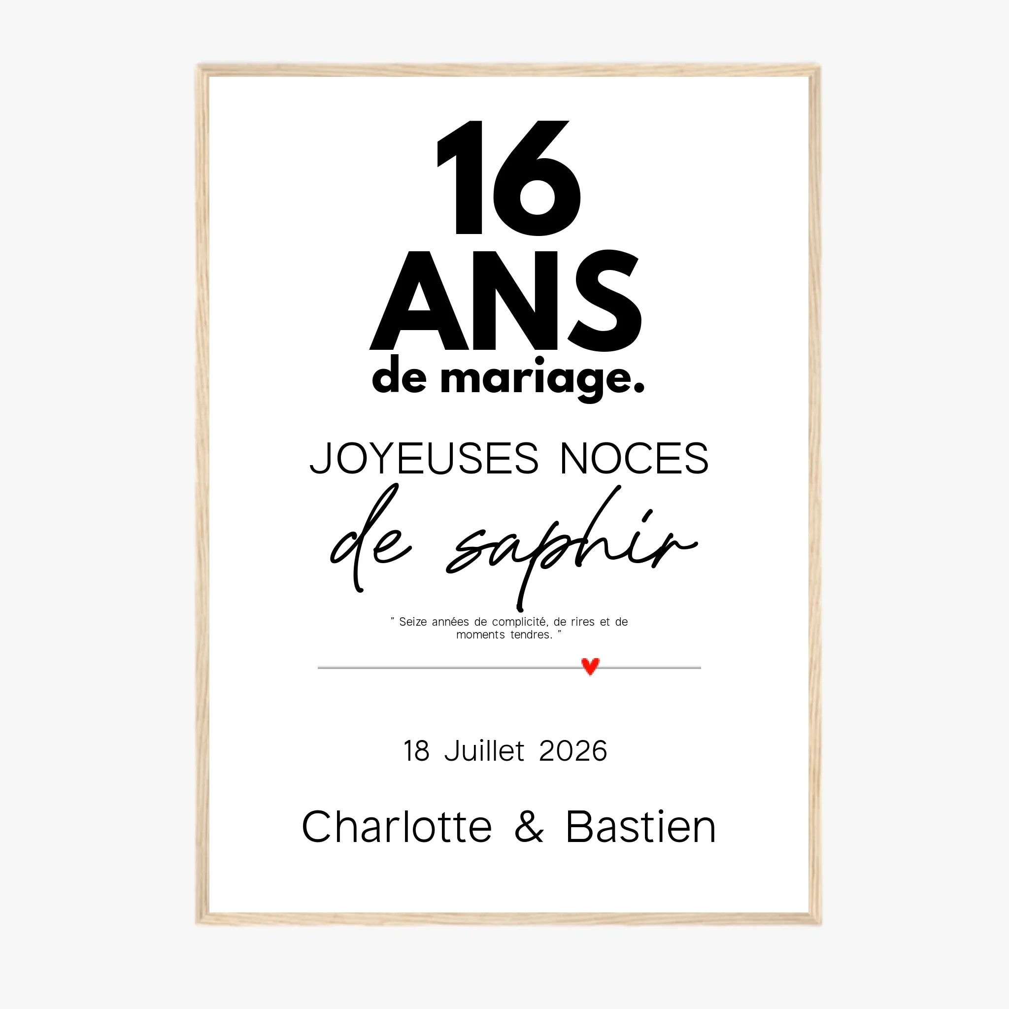 Affiche Personnalisée Noces De Saphir