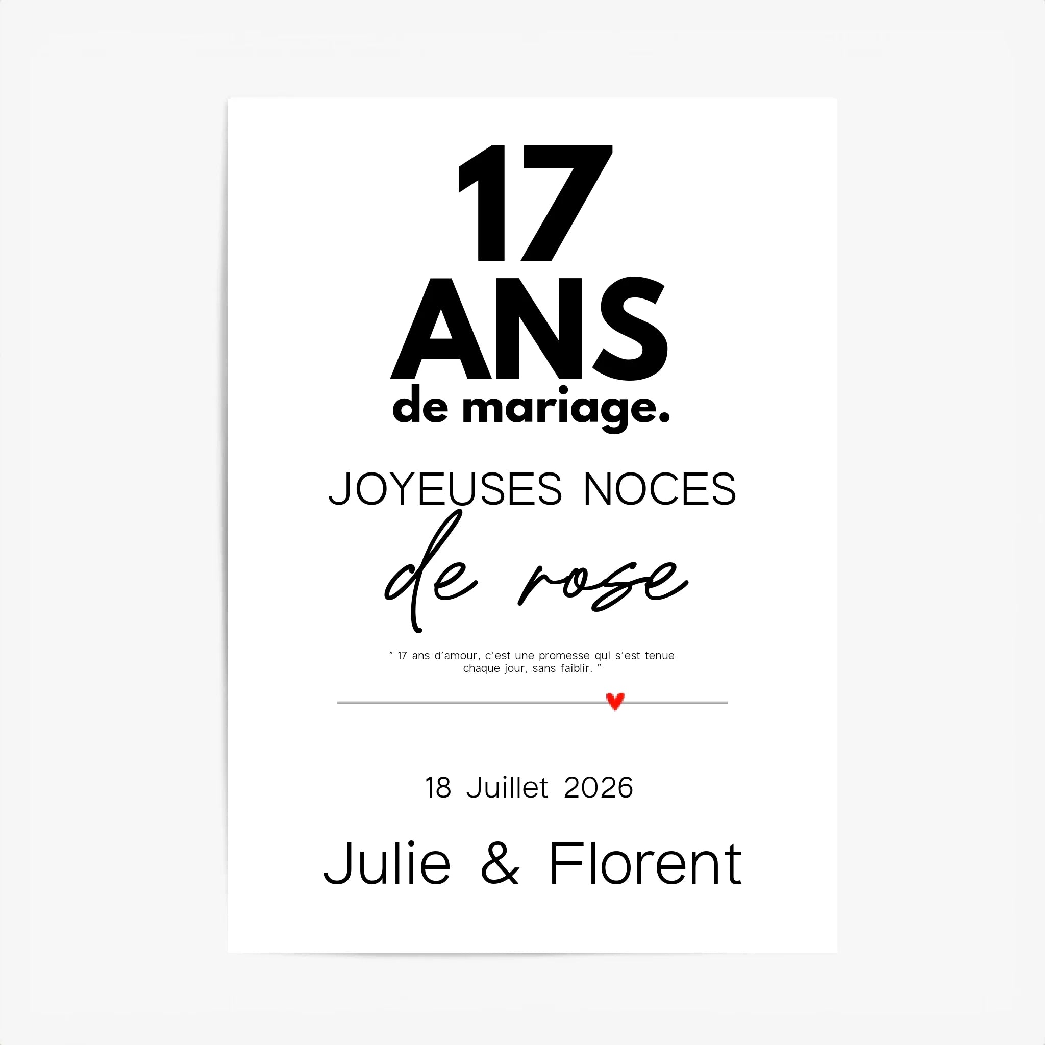Affiche Personnalisée Noces De Rose