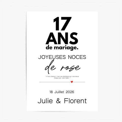 Affiche Personnalisée Noces De Rose