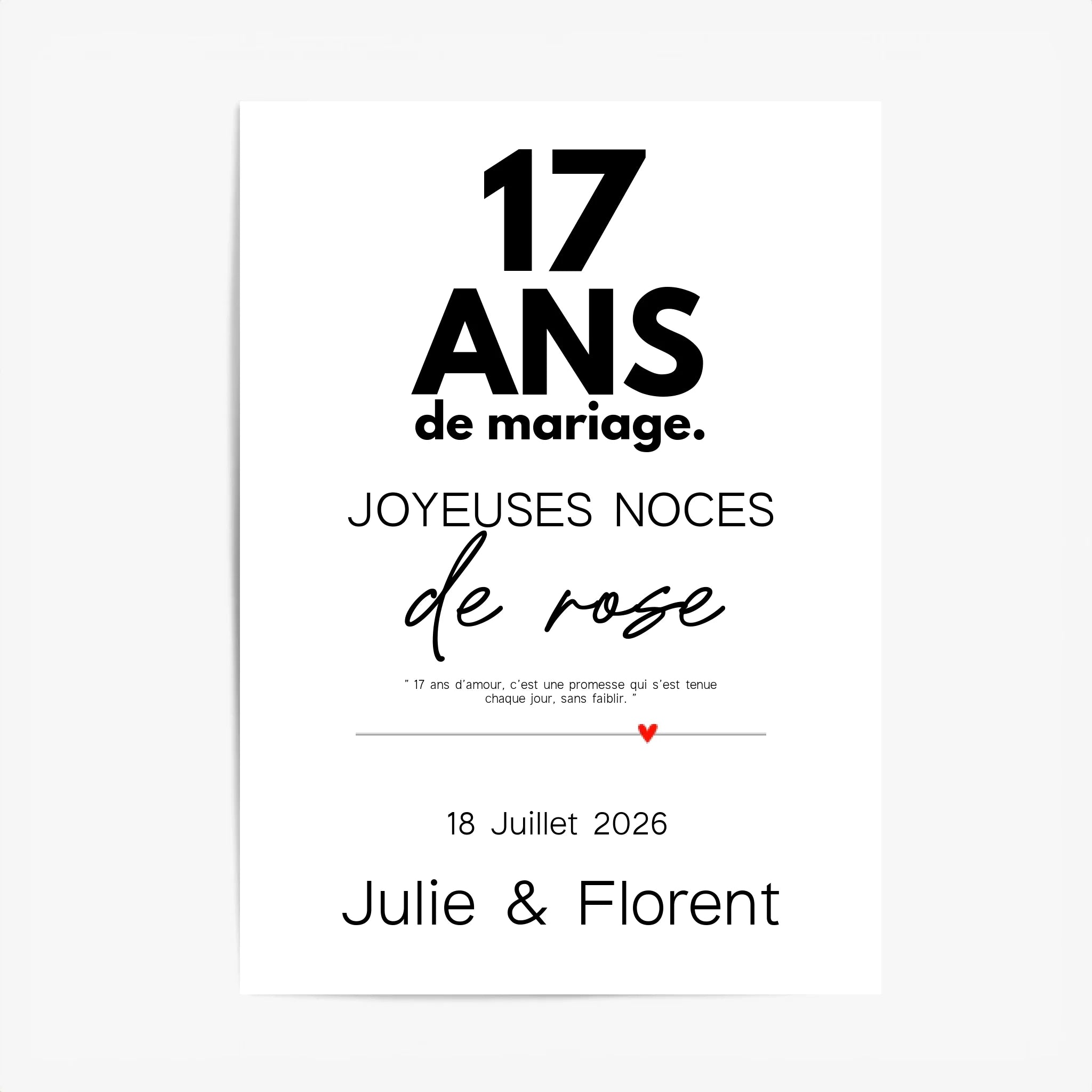 Affiche Personnalisée Noces De Rose