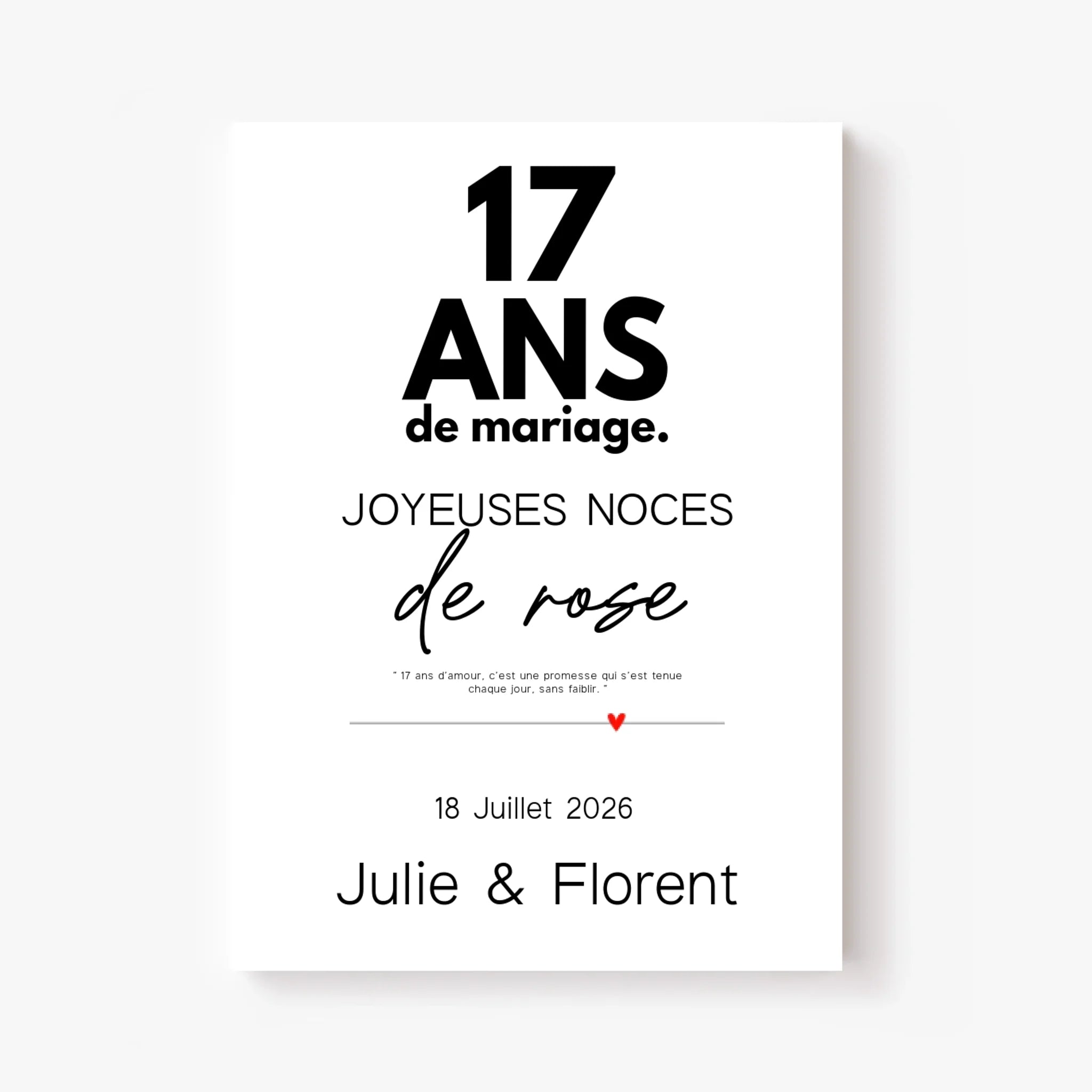 Affiche Personnalisée Noces De Rose