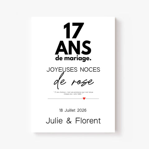 Affiche Personnalisée Noces De Rose
