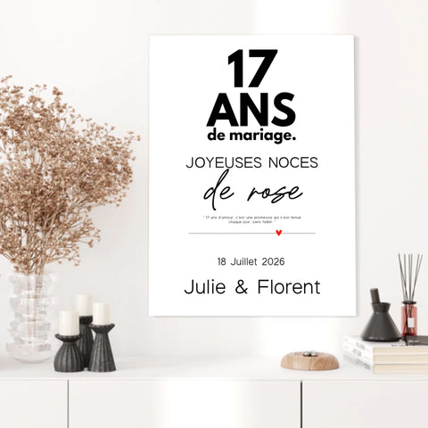Affiche Personnalisée Noces De Rose