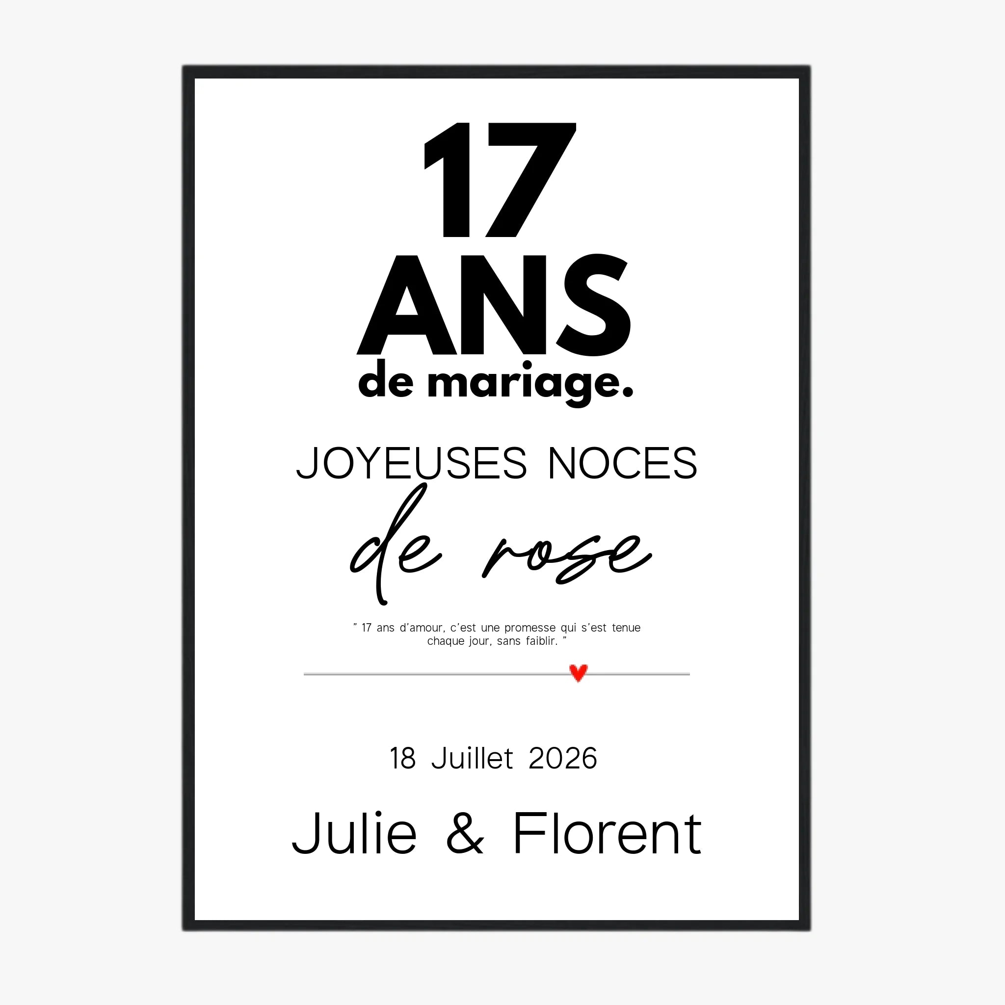 Affiche Personnalisée Noces De Rose