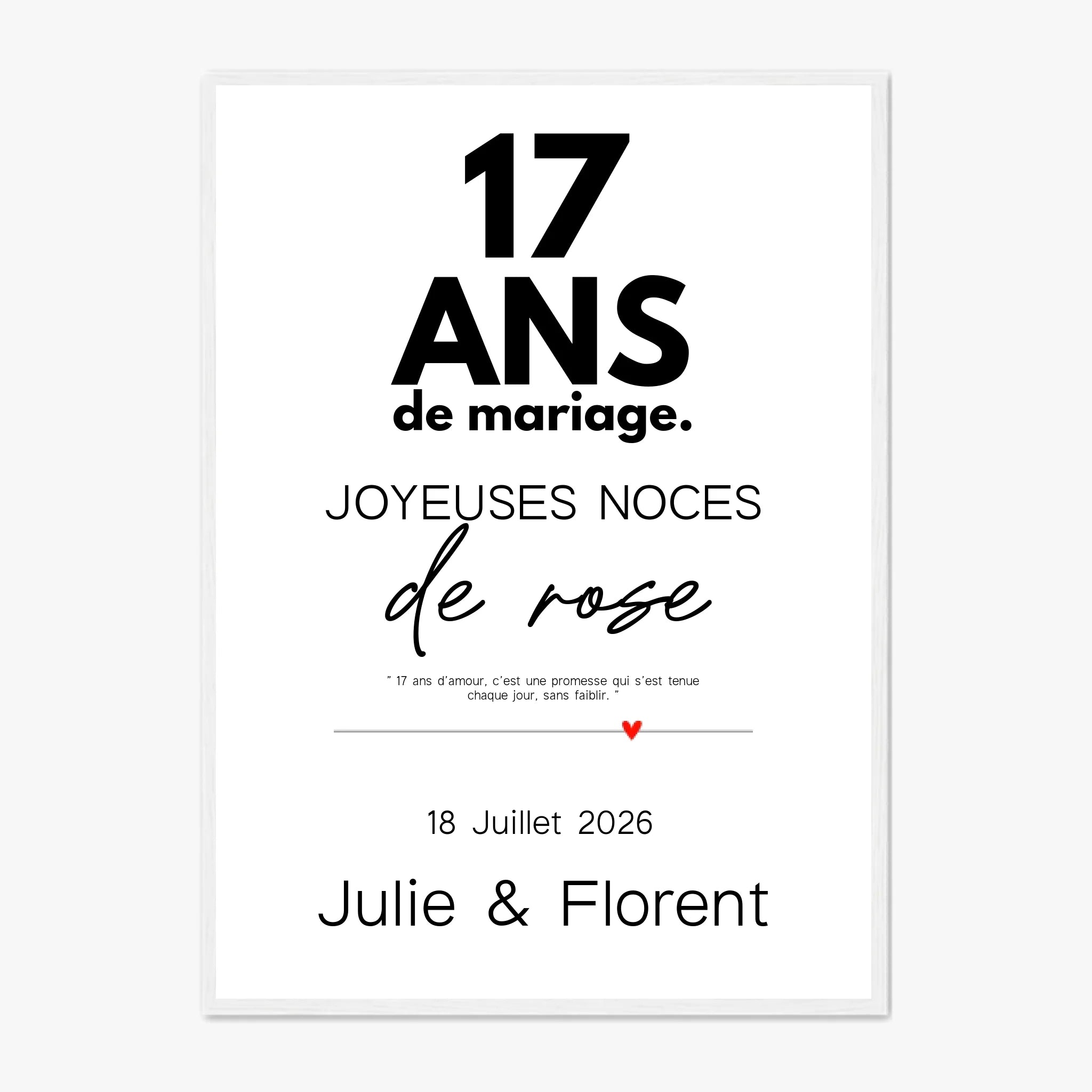Affiche Personnalisée Noces De Rose