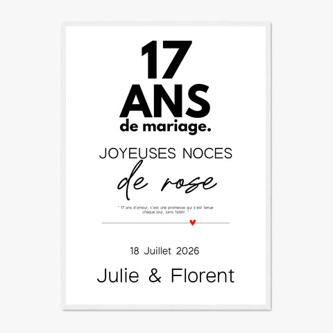 Affiche Personnalisée Noces De Rose
