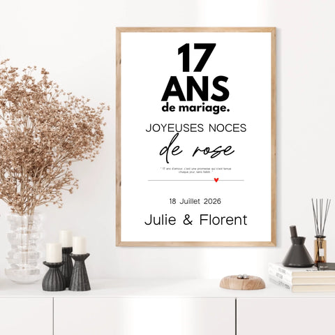 Affiche Personnalisée Noces De Rose