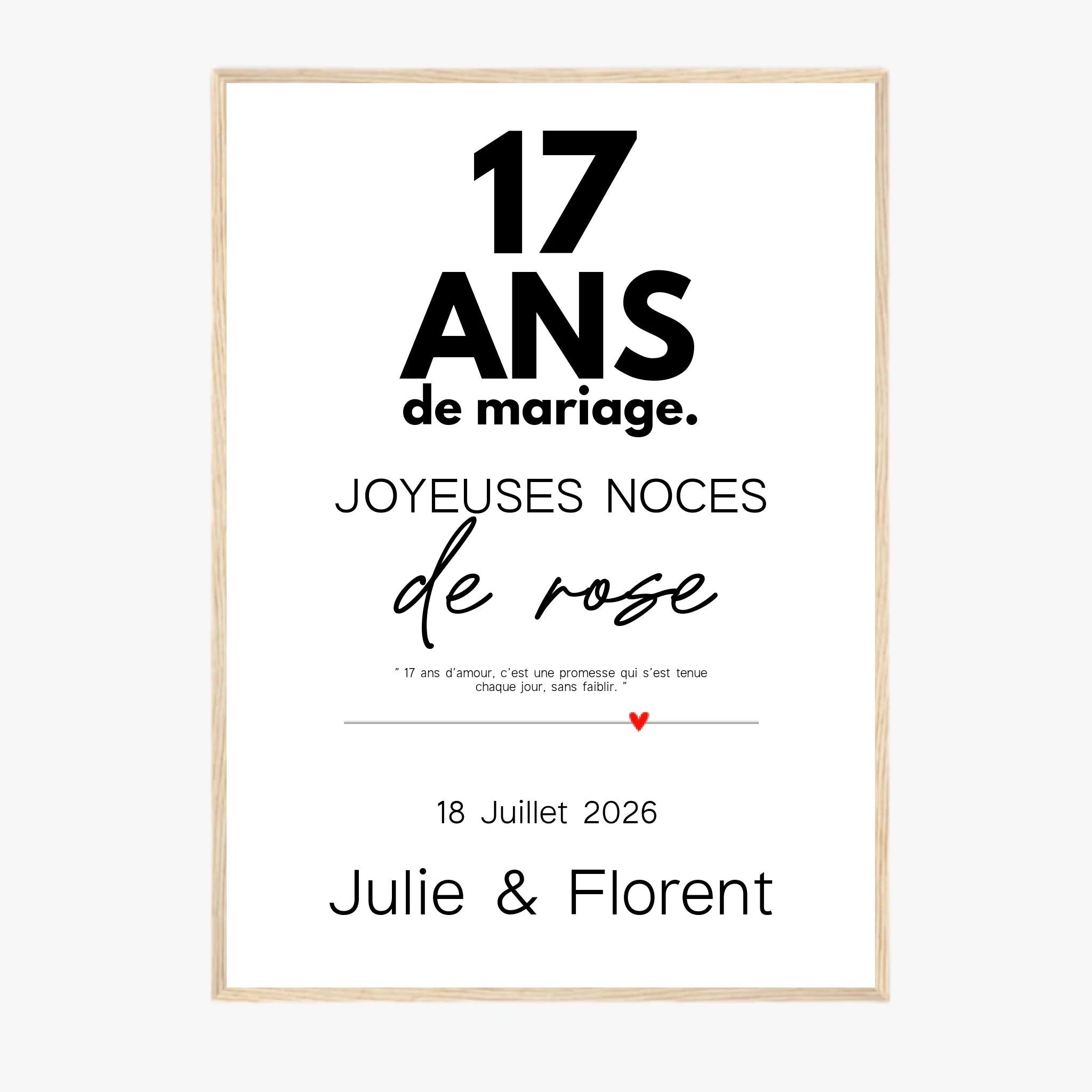 Affiche Personnalisée Noces De Rose