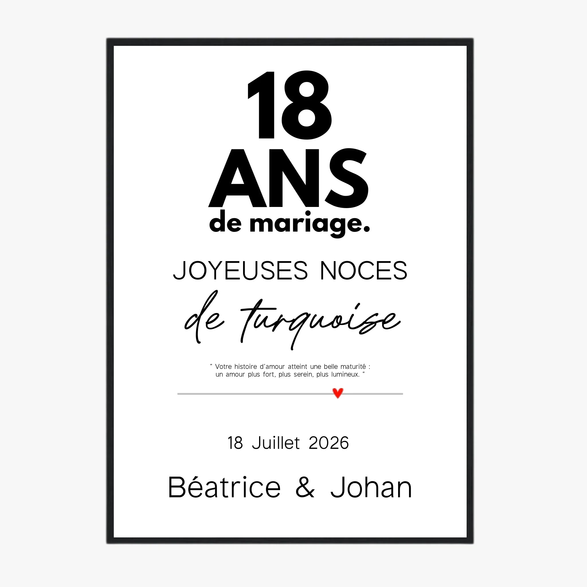 Affiche Personnalisée Noces De Turquoise