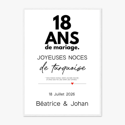 Affiche Personnalisée Noces De Turquoise