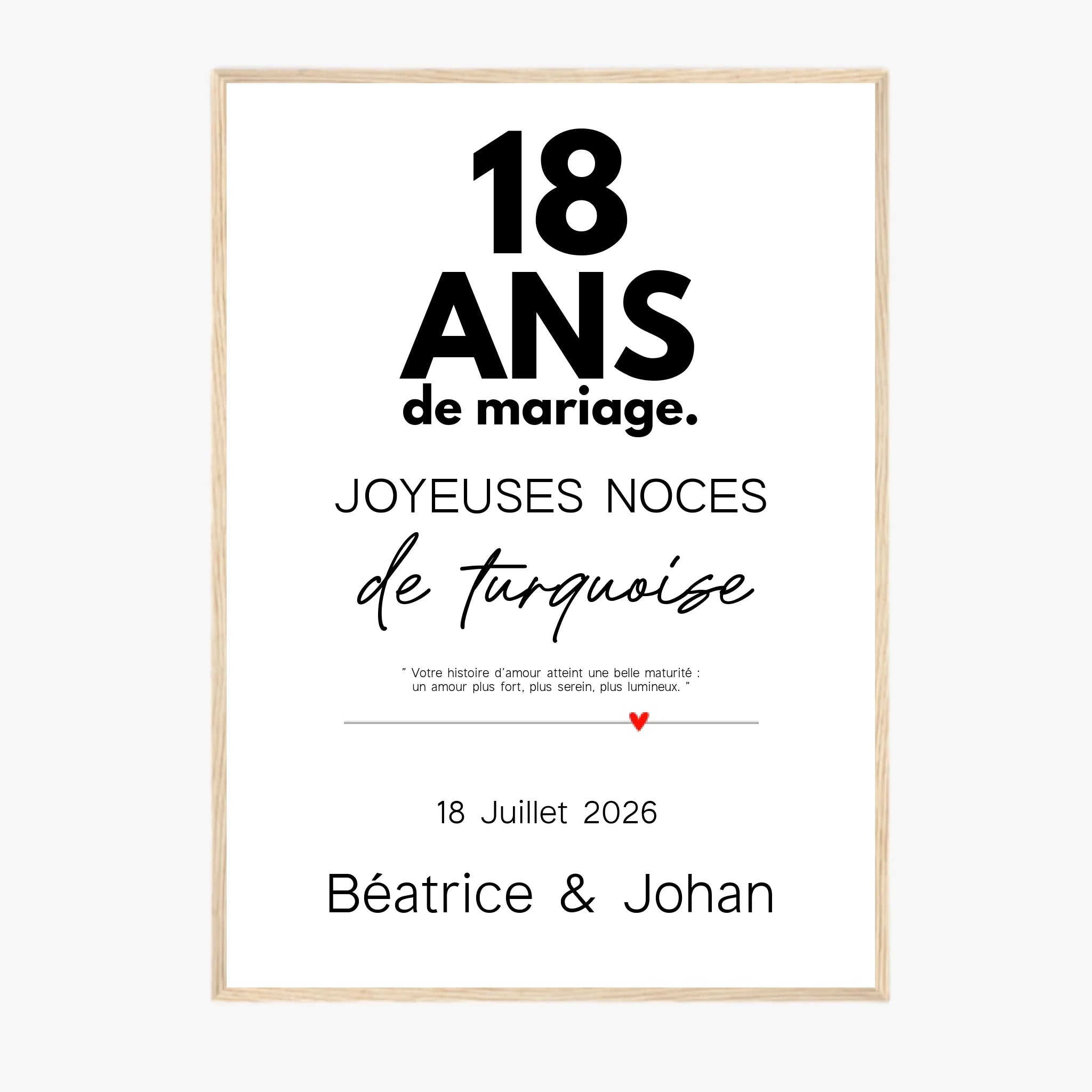 Affiche Personnalisée Noces De Turquoise
