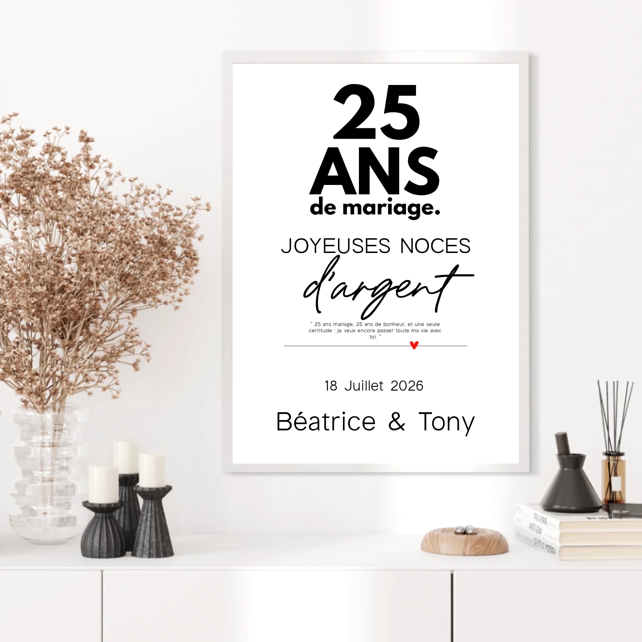 Affiche Personnalisée Noces D'Argent