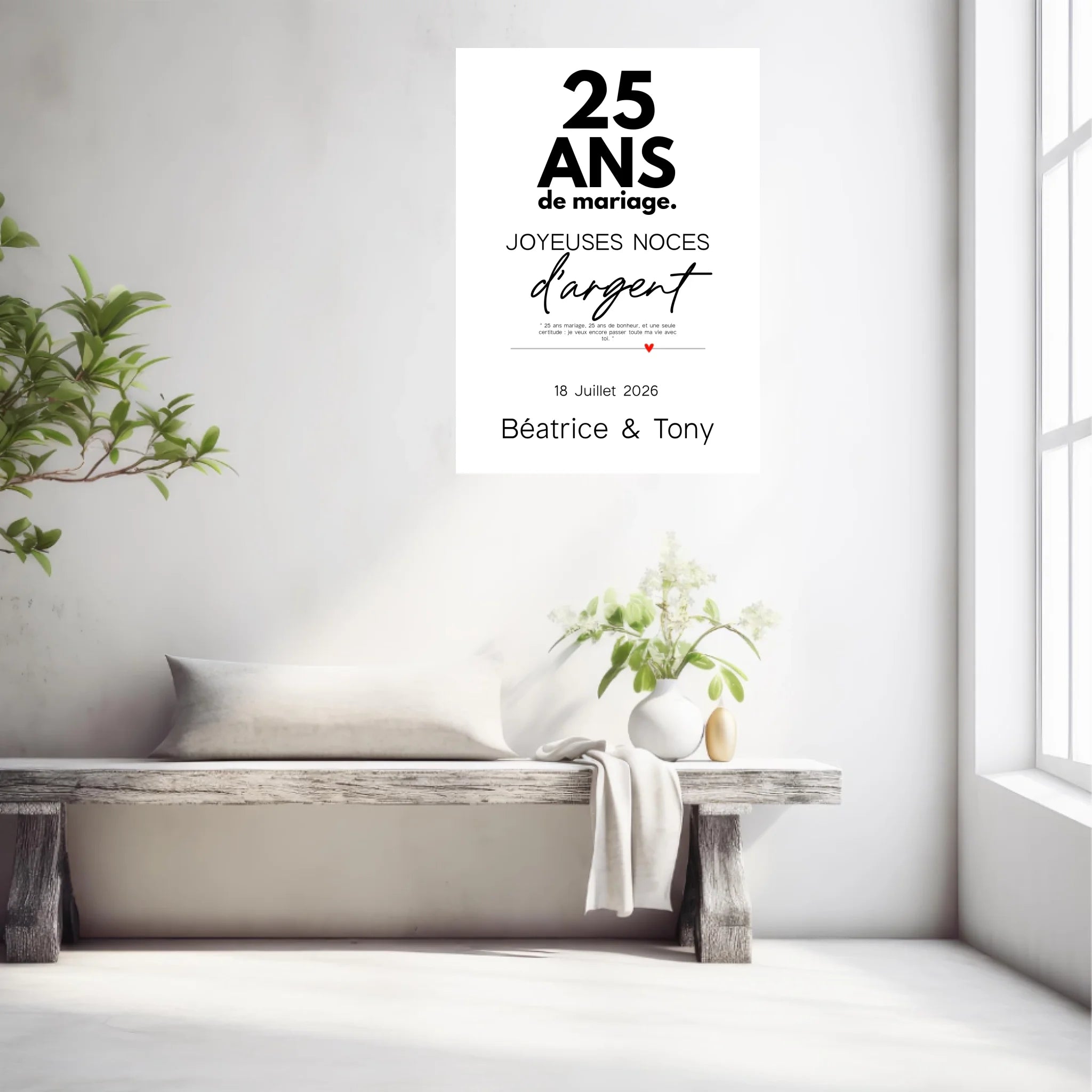 Affiche Personnalisée Noces D'Argent