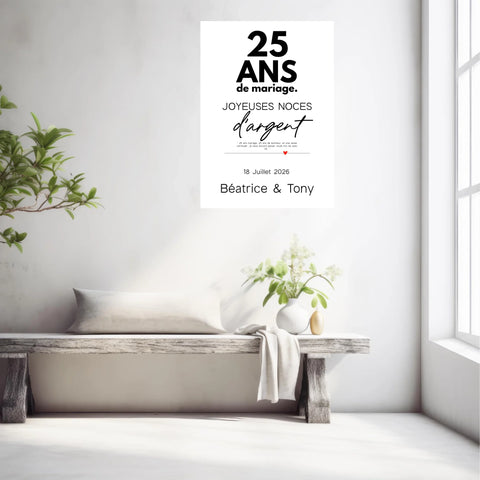 Affiche Personnalisée Noces D'Argent
