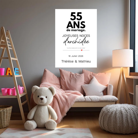 Affiche Personnalisée Noces D'Orchidée