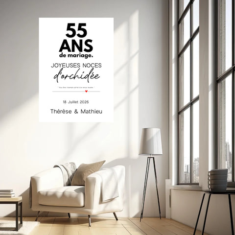 Affiche Personnalisée Noces D'Orchidée