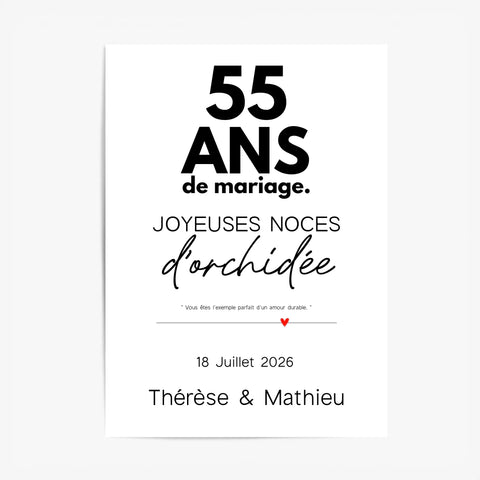 Affiche Personnalisée Noces D'Orchidée