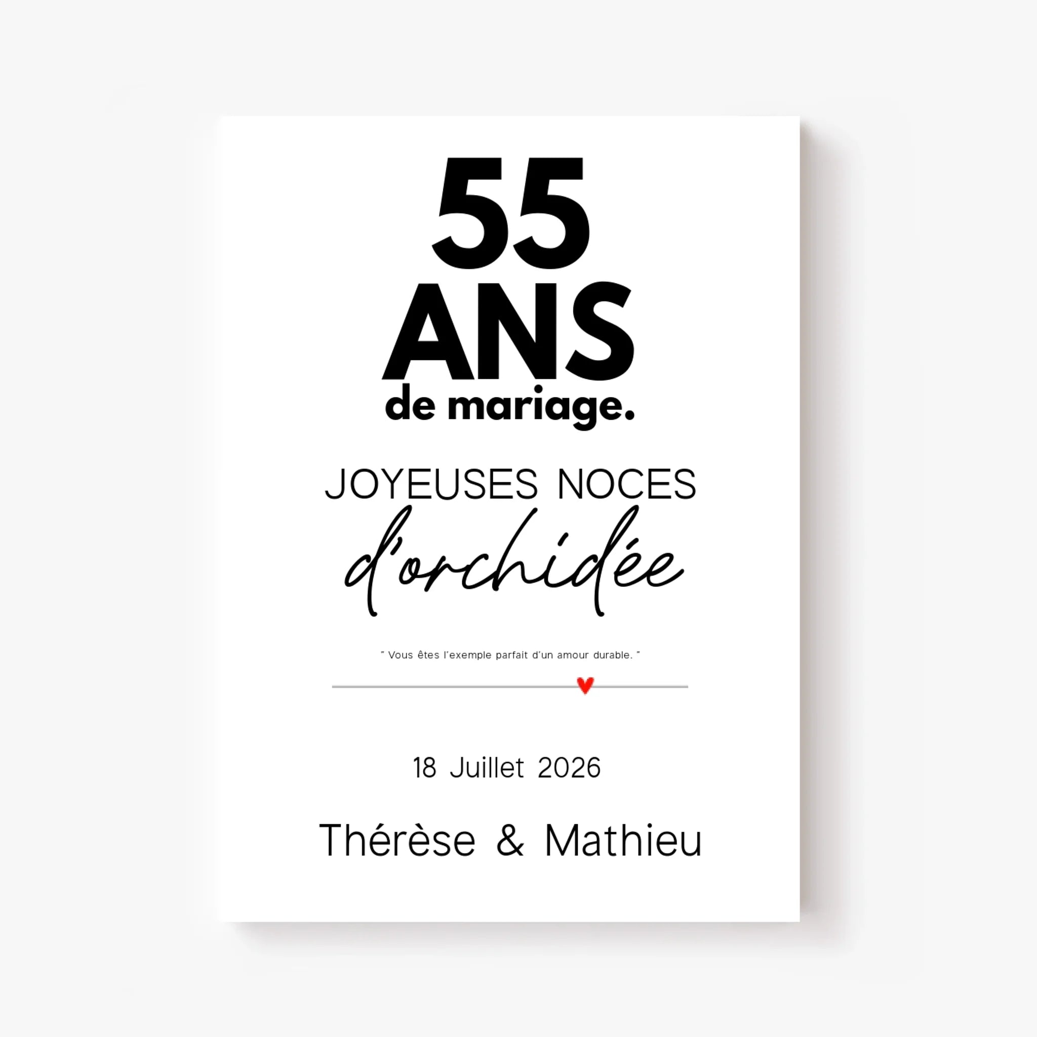 Affiche Personnalisée Noces D'Orchidée