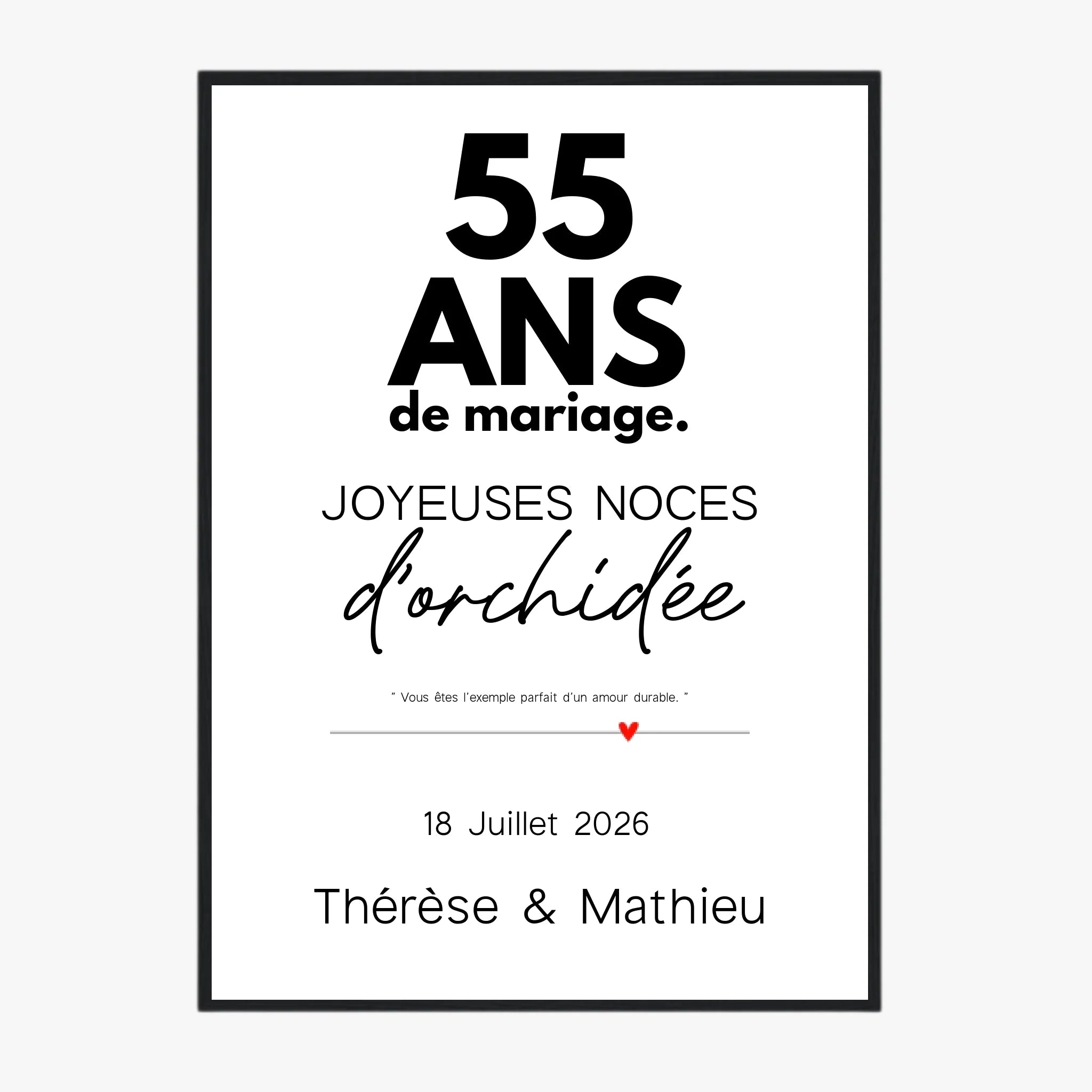 Affiche Personnalisée Noces D'Orchidée