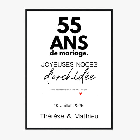 Affiche Personnalisée Noces D'Orchidée