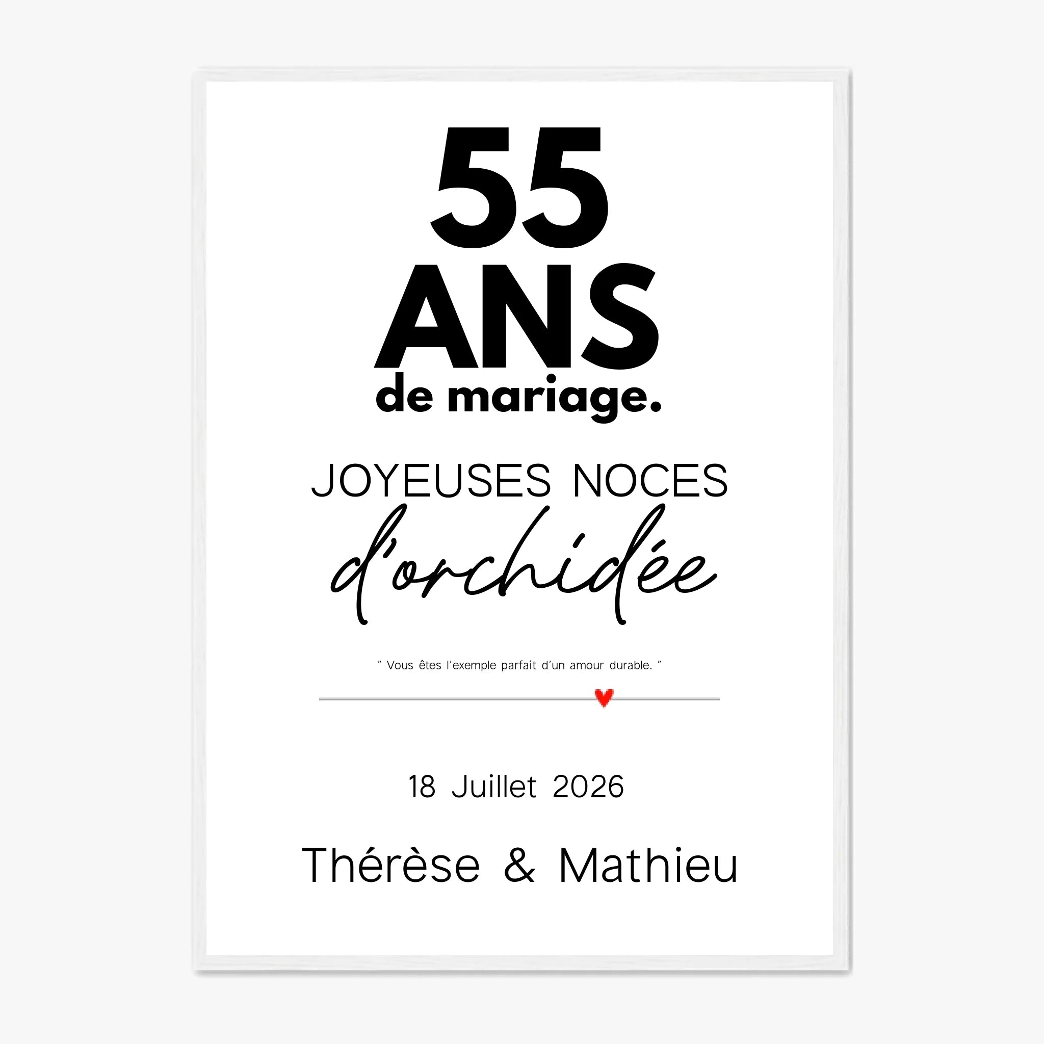 Affiche Personnalisée Noces D'Orchidée