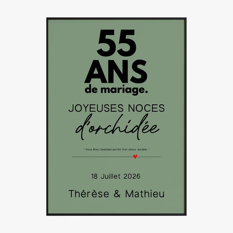 Affiche Personnalisée Noces D'Orchidée