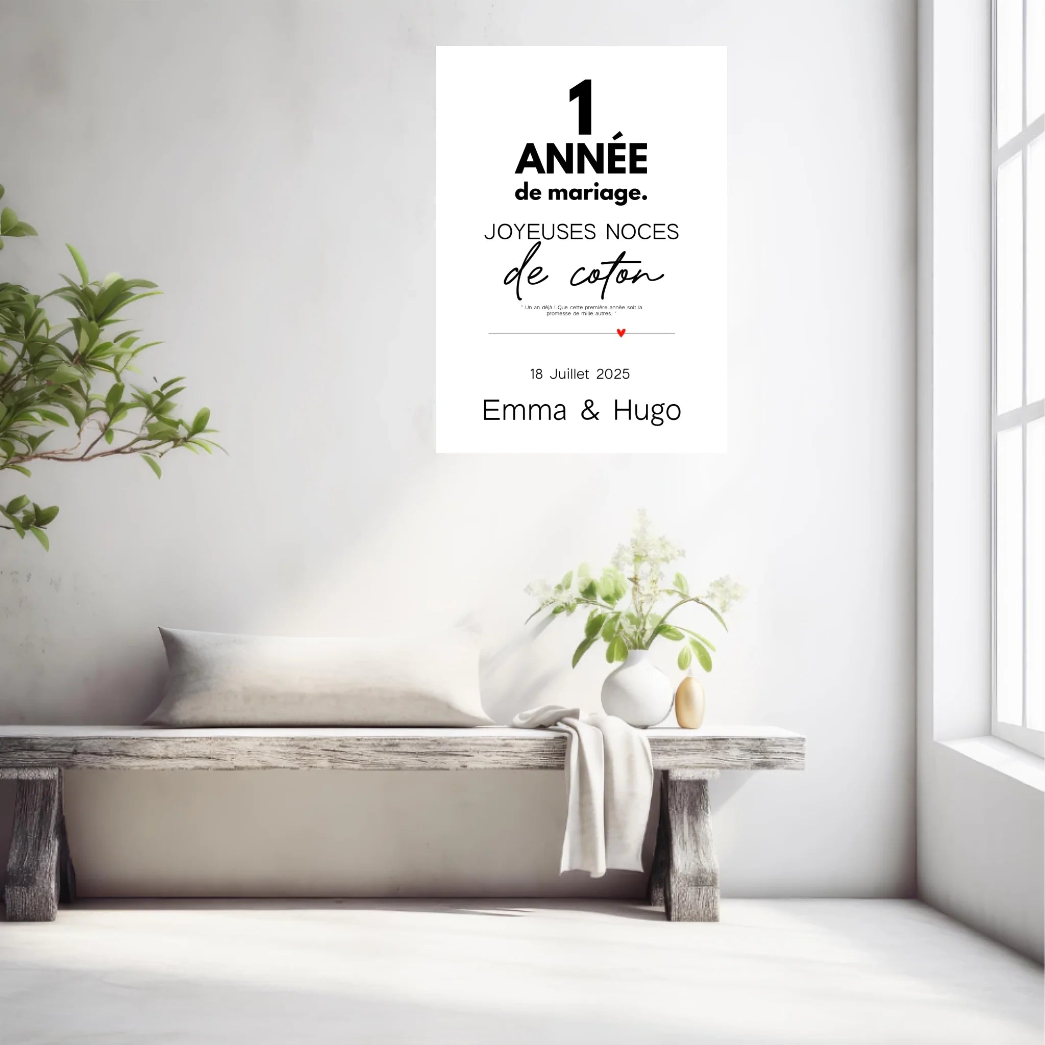 Affiche Personnalisée Noces De Coton