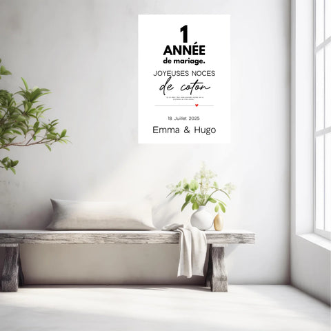 Affiche Personnalisée Noces De Coton