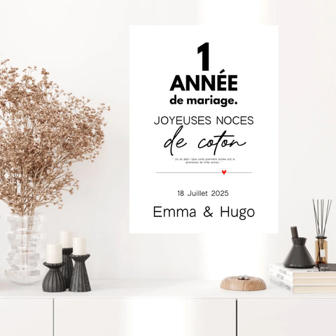 Affiche Personnalisée Noces De Coton