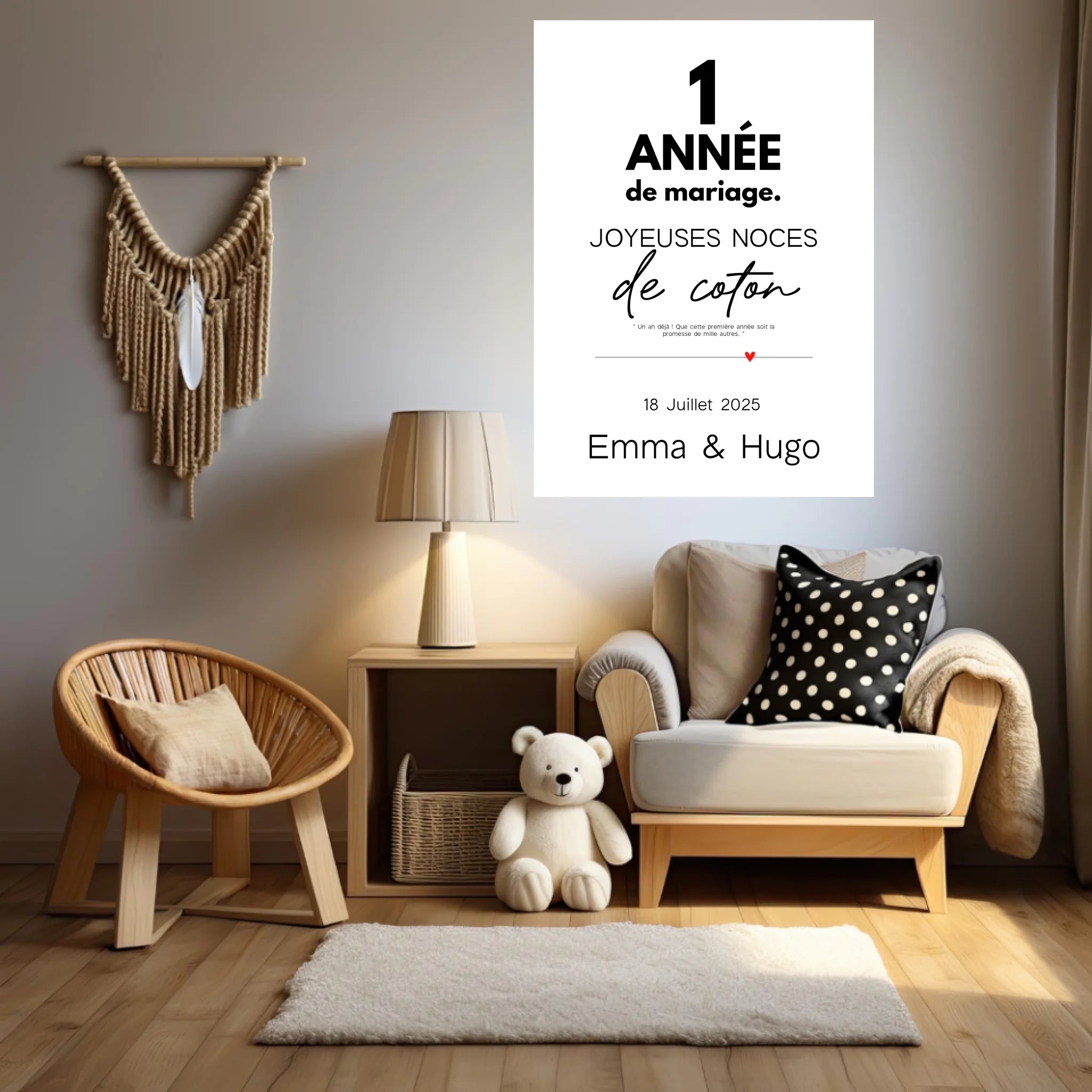 Affiche Personnalisée Noces De Coton