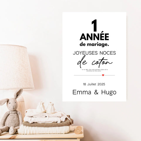 Affiche Personnalisée Noces De Coton