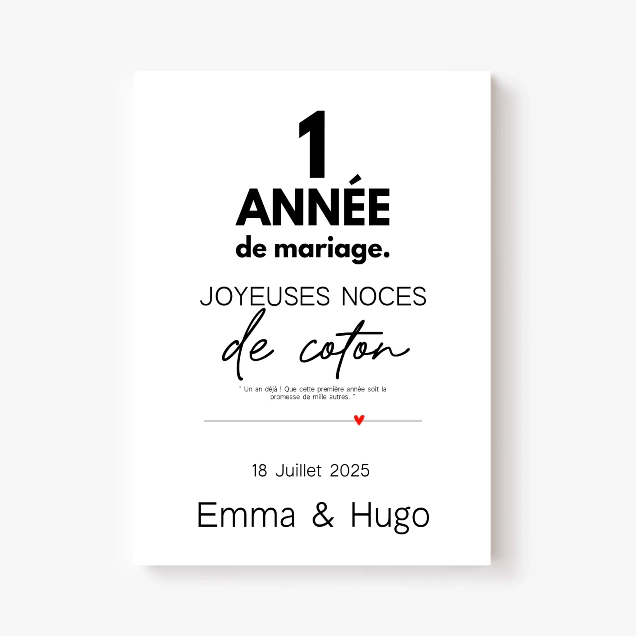 Affiche Personnalisée Noces De Coton