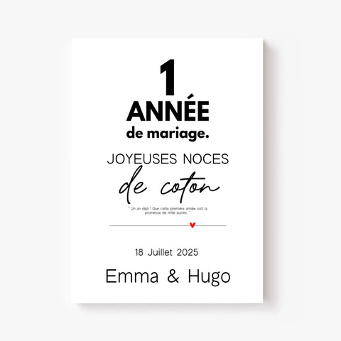 Affiche Personnalisée Noces De Coton