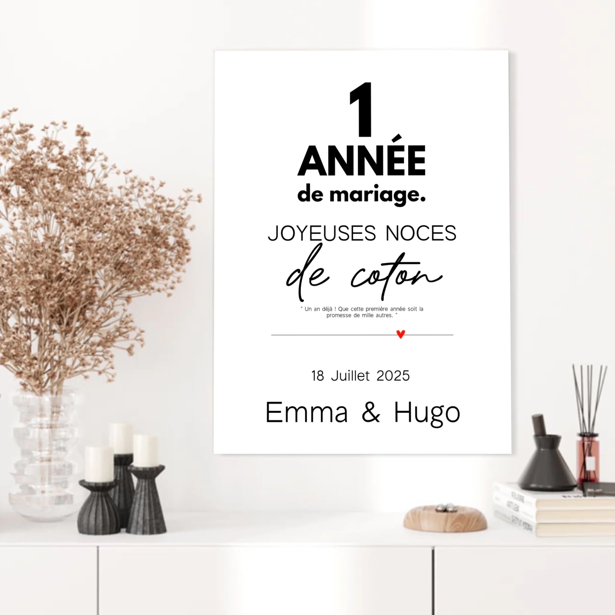 Affiche Personnalisée Noces De Coton