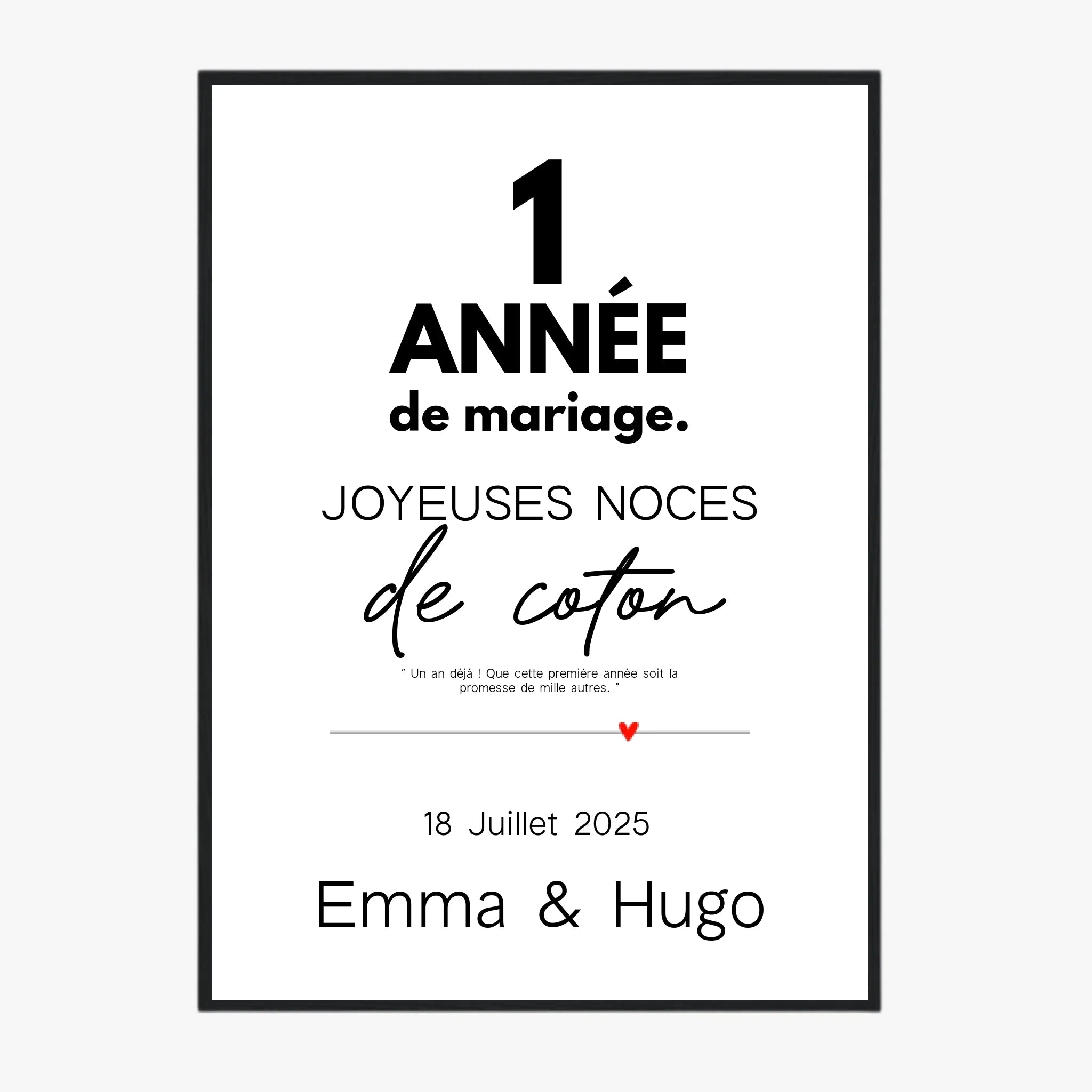 Affiche Personnalisée Noces De Coton