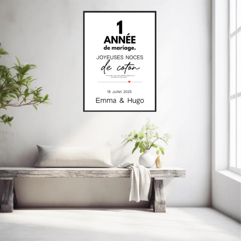 Affiche Personnalisée Noces De Coton
