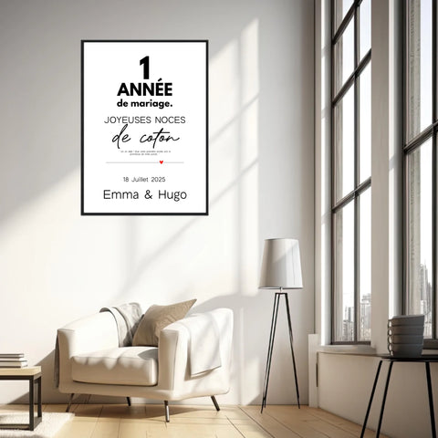 Affiche Personnalisée Noces De Coton