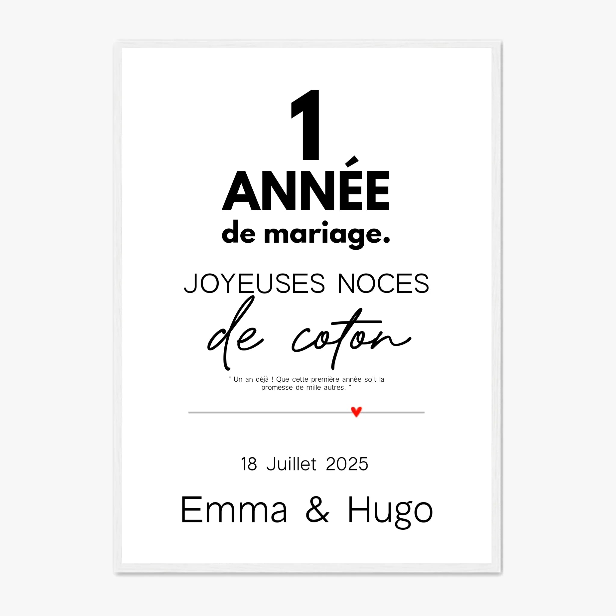 Affiche Personnalisée Noces De Coton