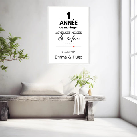 Affiche Personnalisée Noces De Coton