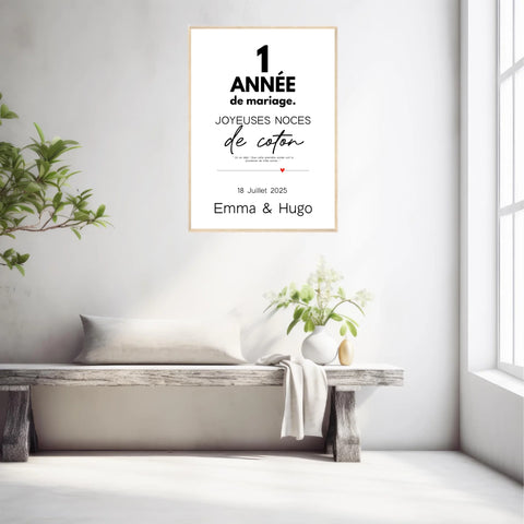 Affiche Personnalisée Noces De Coton